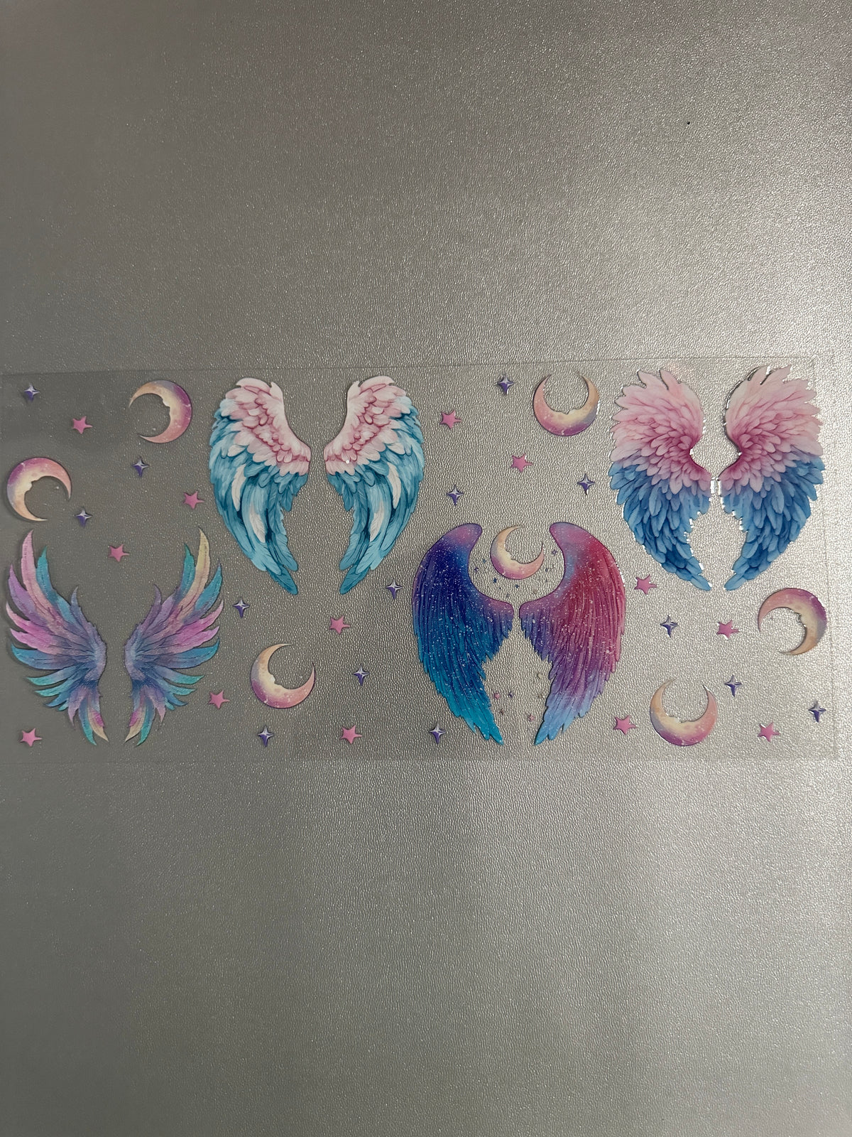 45 Angel Wings and Moons (double sided)