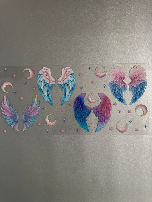 45 Angel Wings and Moons (double sided)