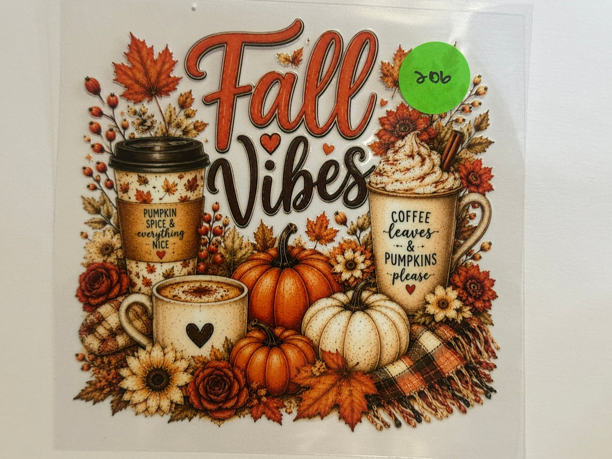 206 Fall Vibes Decal