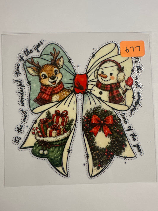 677- Decal Christmas Bow