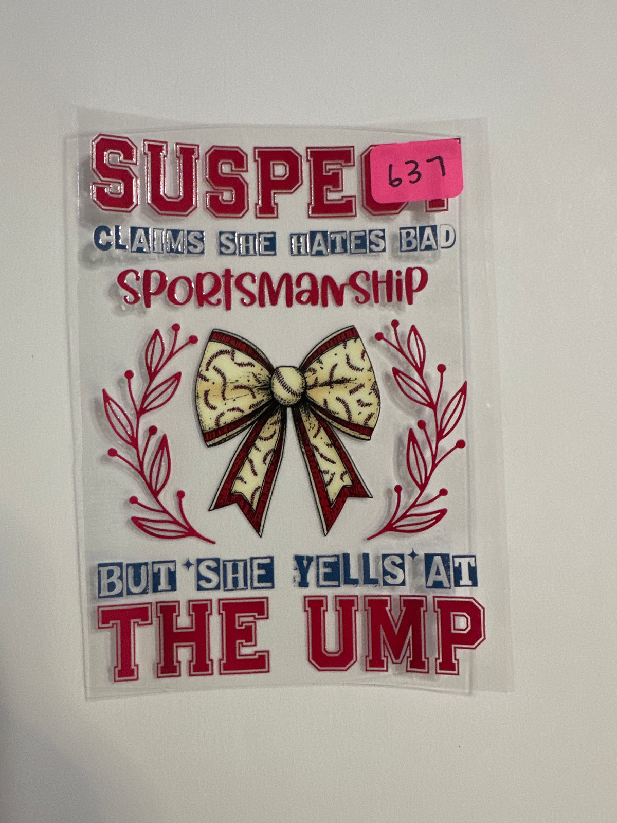637 Suspect- Yells at Ump