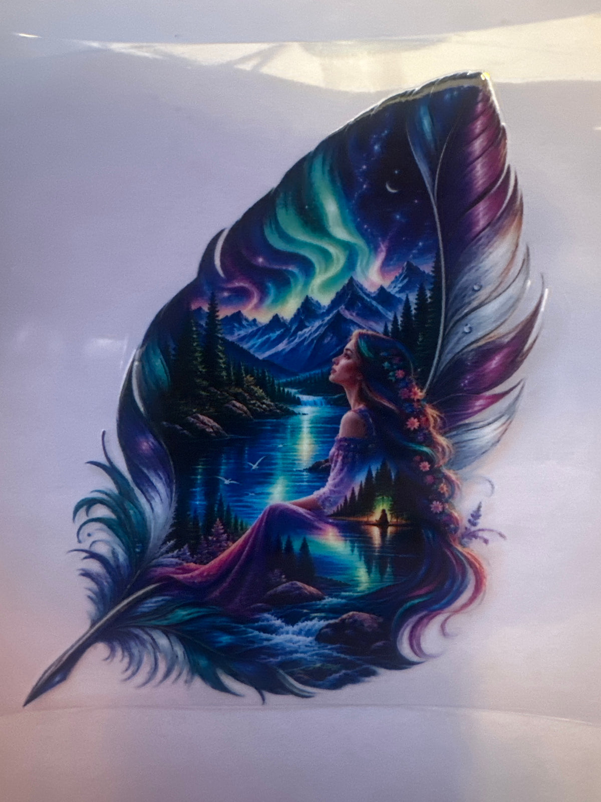 1141- Feather/Girl (decal)