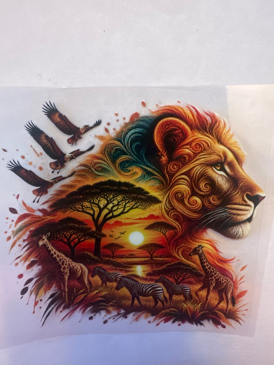 1137- Lion and animals (decal)
